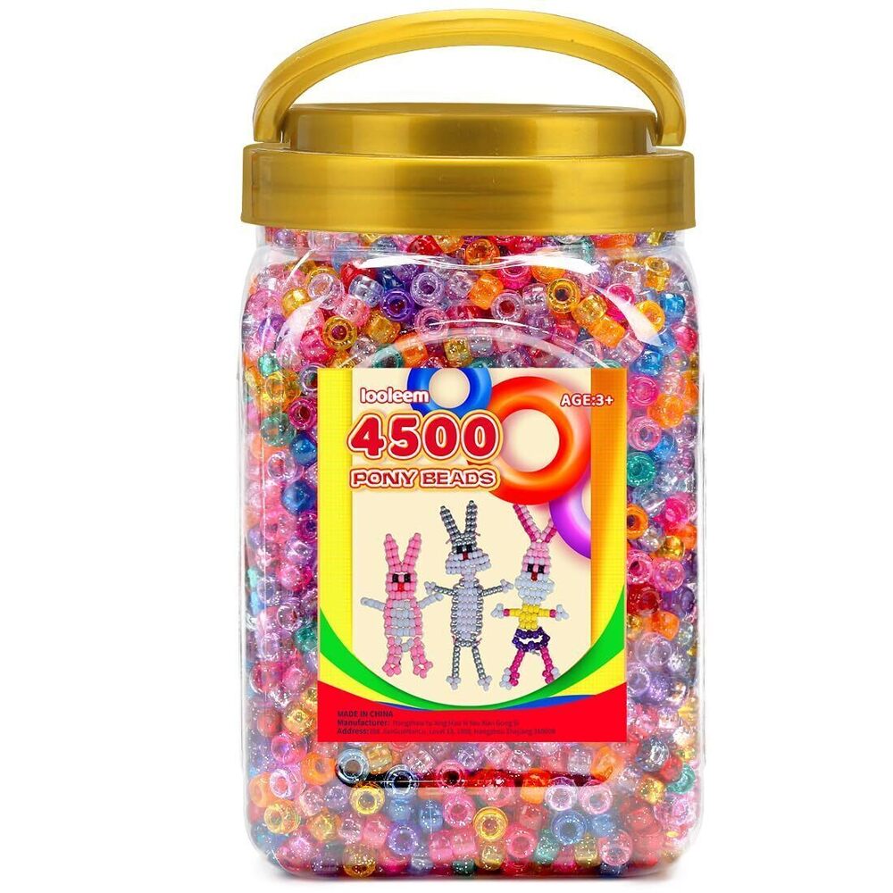 1890 Pony Beads4500pcs Glitter Pony Beads Beads for Bracelets Making